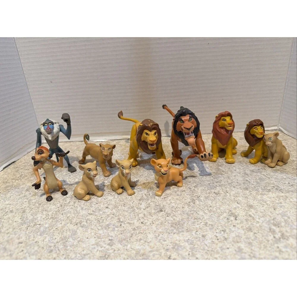 Vintage Disney Lion King Lot 10 PVC Figures Simba Scar Mufasa Nala Timon Rafiki